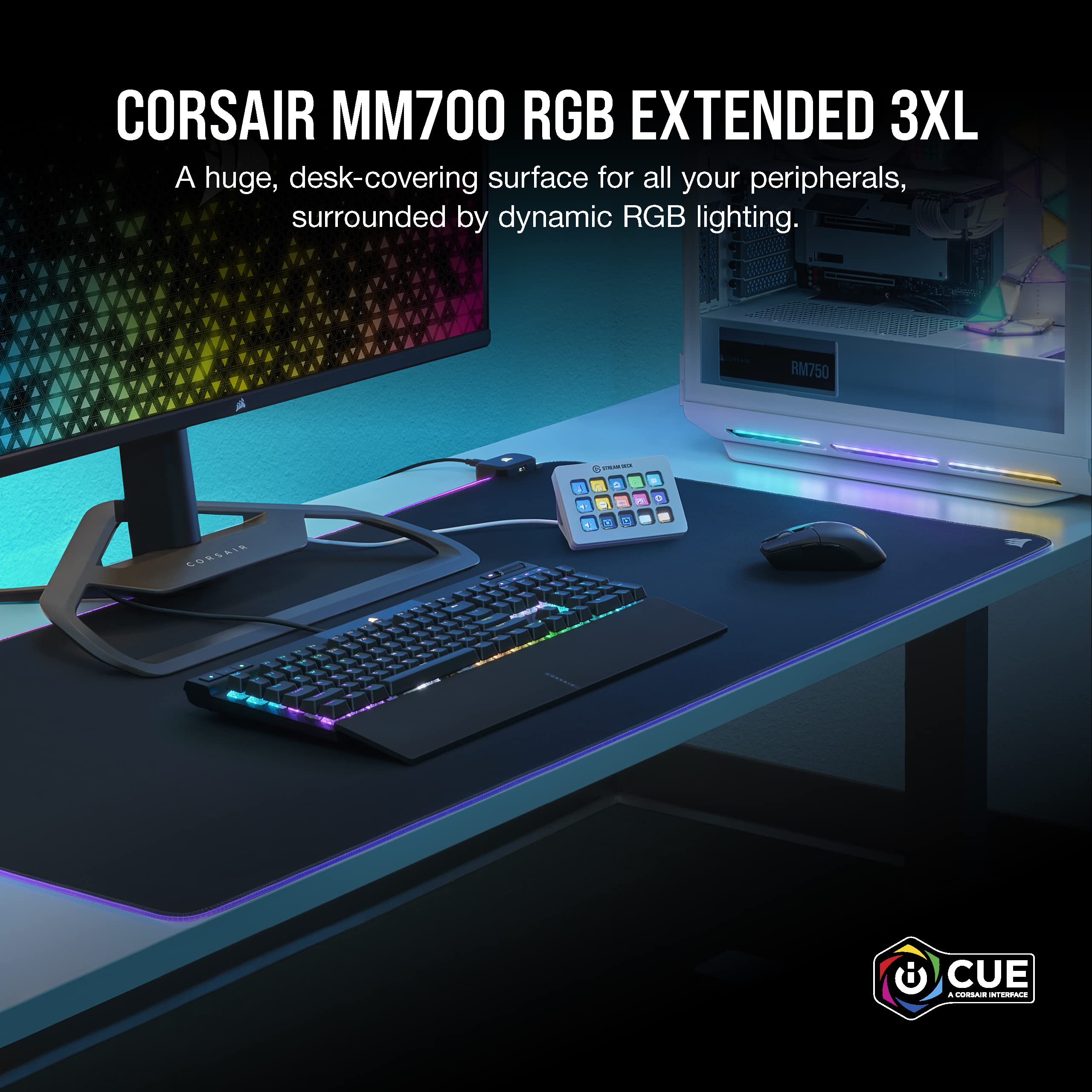 Foto 2 | Alfombrilla De Ratón/escritorio De Tela Corsair Mm700 Rgb Ex - Venta Internacional.