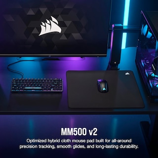 Foto 2 | Alfombrilla De Ratón Corsair Mm500 V2 Hybrid Cloth Gaming, Grande, Negra - Venta Internacional.