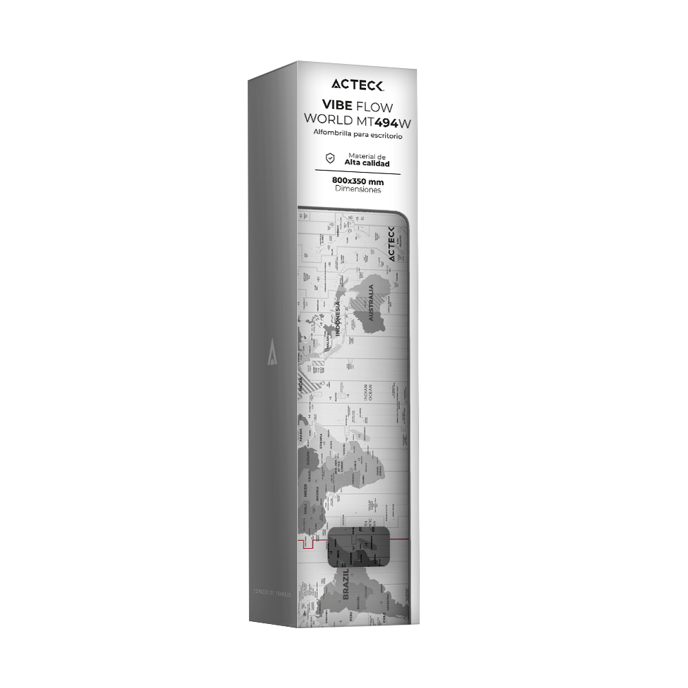 Foto 4 | Mousepad Acteck Vibe Flow World Mt494w Tela + Goma 80x35cm Diseño Mundo Advanced Gris Ac-941044 Sin Garantia