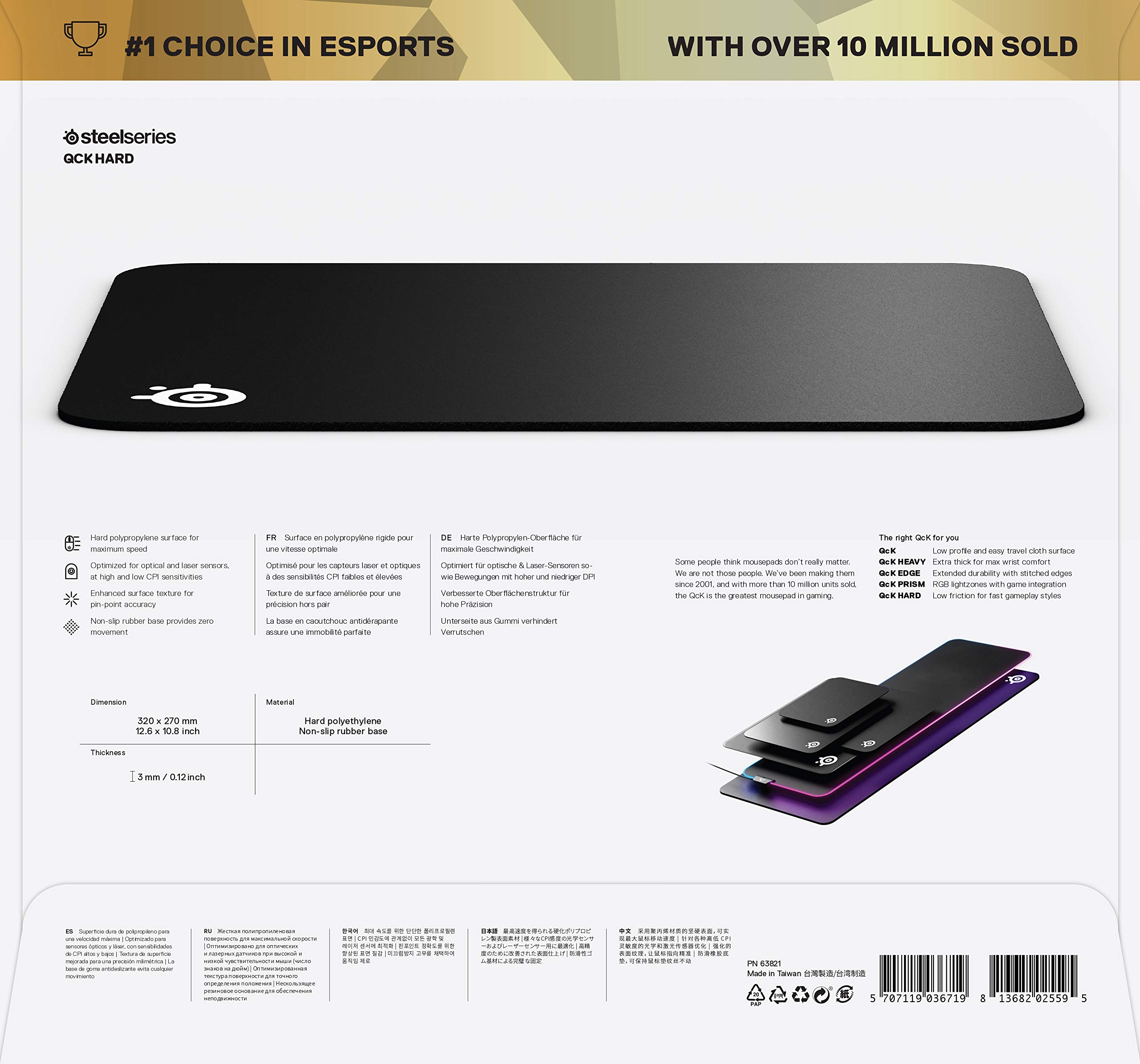 Foto 7 | Alfombrilla De Ratón Para Juegos Steelseries Qck De Dureza Media 32 X 27 Cm - Venta Internacional.