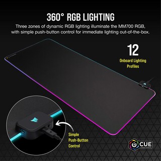 Foto 5 | Alfombrilla de Mouse Corsair Mm700 Rgb Extendida 36,6 X 15,8 Cm Negra - Venta Internacional