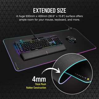 Foto 6 | Alfombrilla de Mouse Corsair Mm700 Rgb Extendida 36,6 X 15,8 Cm Negra - Venta Internacional