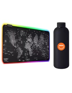 Foto 1 | Alfombrilla De Ratón Led Grande Color Negro + Gratis Termo Güish De Regalo
