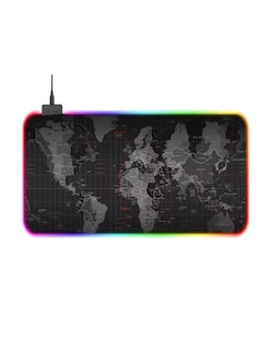 Foto 3 | Alfombrilla De Ratón Led Grande Color Negro + Gratis Termo Güish De Regalo