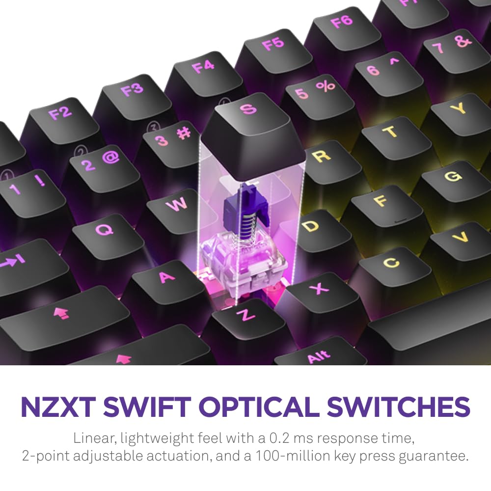 Foto 2 | Teclado Para Juegos Nzxt Function 2 Minitl Con Cable Óptico Negro - Venta Internacional.