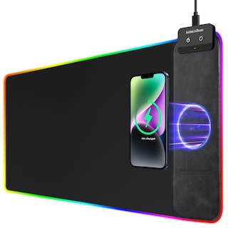 Foto 1 | Alfombrilla De Ratón Para Juegos Con Carga Inalámbrica, 10 W, Rgb, 31,5 X 11,8 Pulgadas, Color Negro - Venta Intern