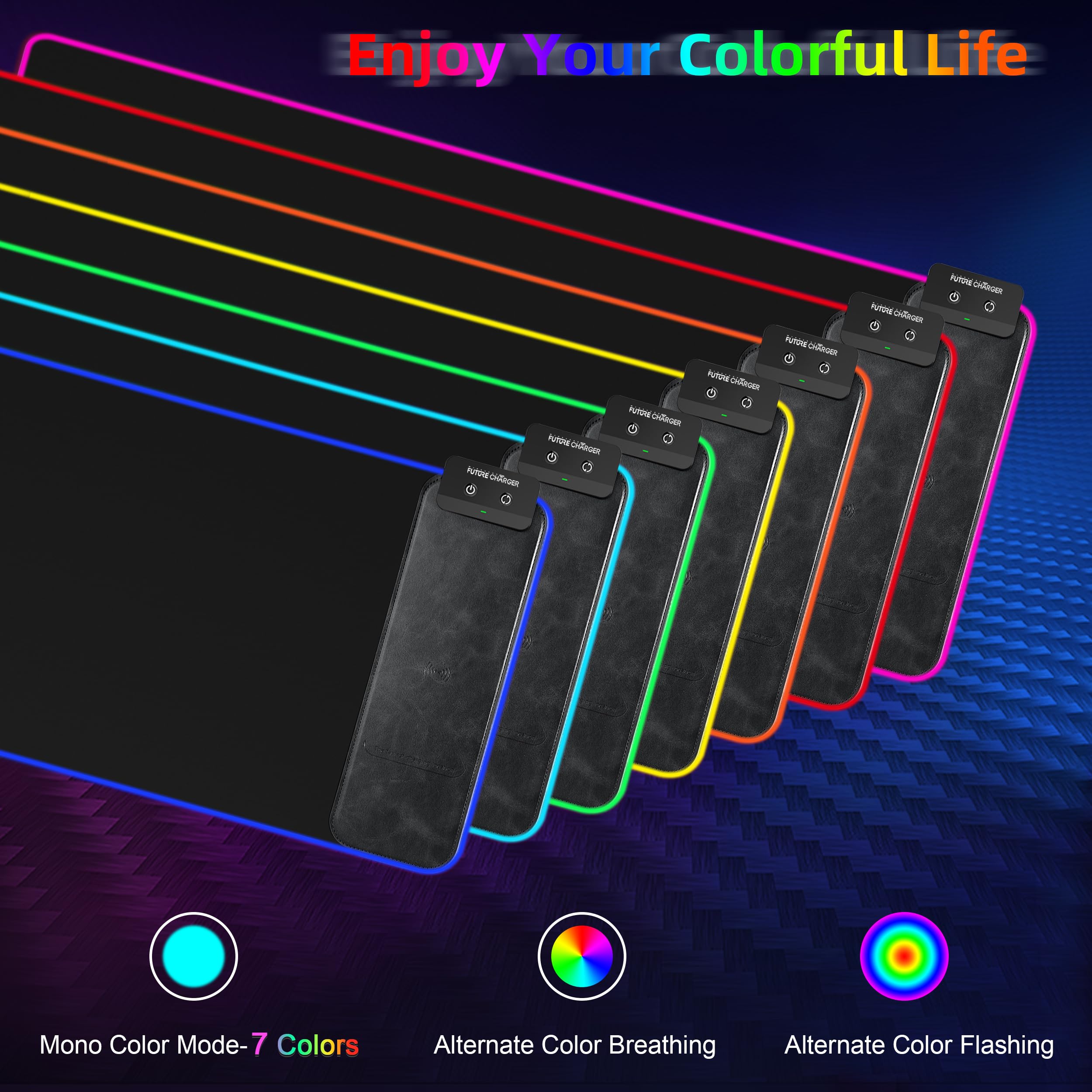 Foto 7 pulgar | Alfombrilla De Ratón Para Juegos Con Carga Inalámbrica, 10 W, Rgb, 31,5 X 11,8 Pulgadas, Color Negro - Venta Intern