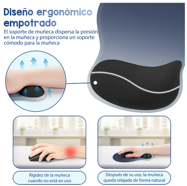 Foto 5 pulgar | Xtellar Alfombrilla De Ratón Ergonómica Con Masaje - Innovador Reposa Muñecas Antideslizante