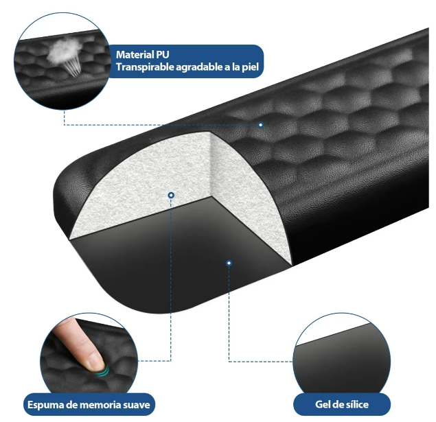 Foto 5 pulgar | Xtellar: La Alfombrilla Ergonómica Y Reposamuñecas Para Teclado De Lujo.