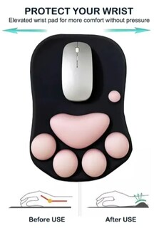 Foto 2 | Alfombrilla De Ratón Xtellar Antideslizante Y Ergonómica Con Diseño 3d De Huellas De Gato