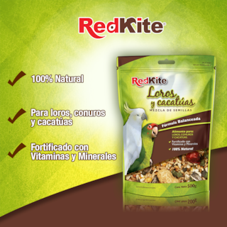 Foto 3 | Alimento Natural de Semillas Redkite FL4013 para Loros y Cacatúas con 500 Gramos