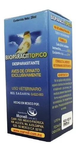 Desparasitante Bioparacit Tópico 20 ML Marvell Alamazonas $179