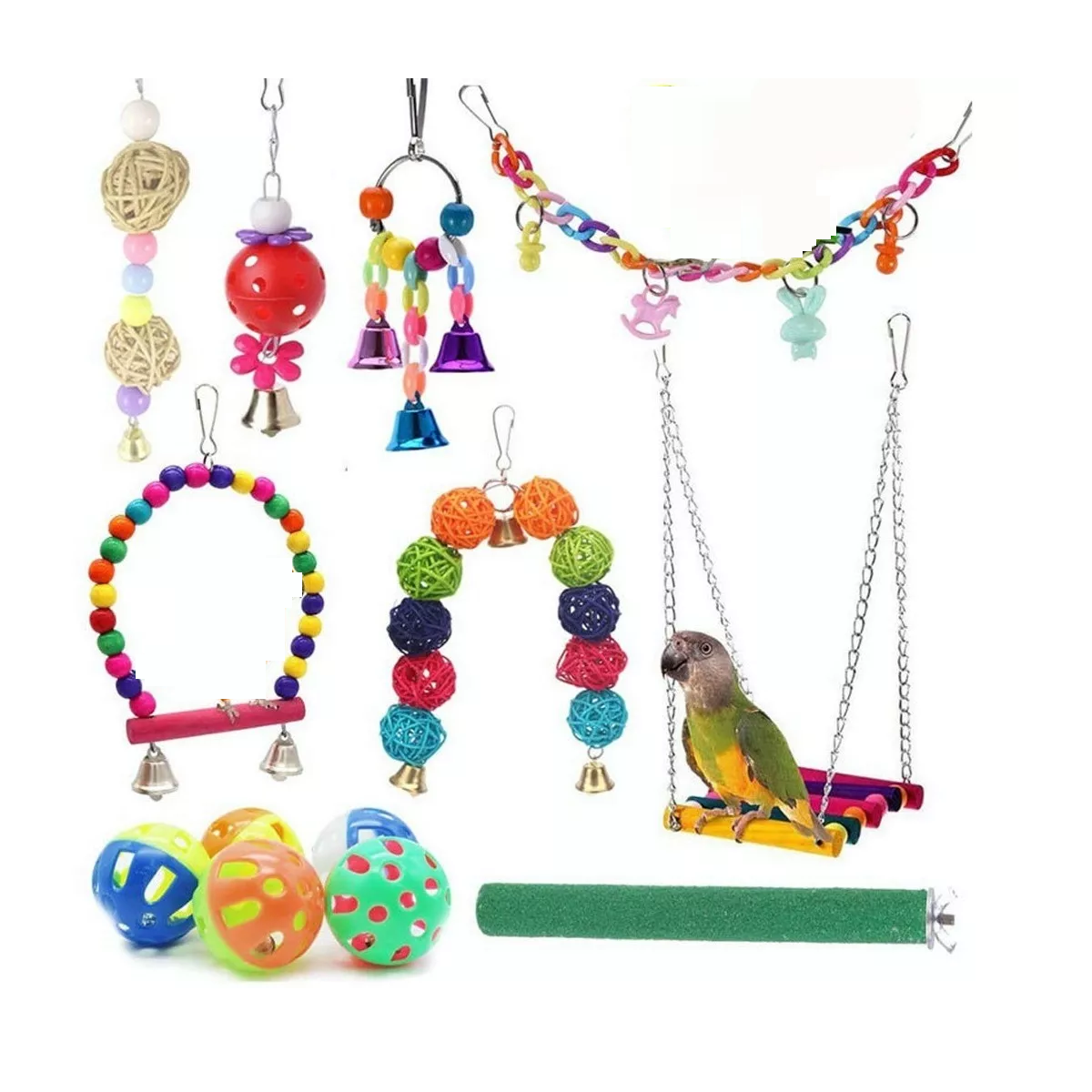 Foto 1 | Kit de Juguete para Aves 13 Piezas Eo Safe Imports Esi-9746 Multicolor