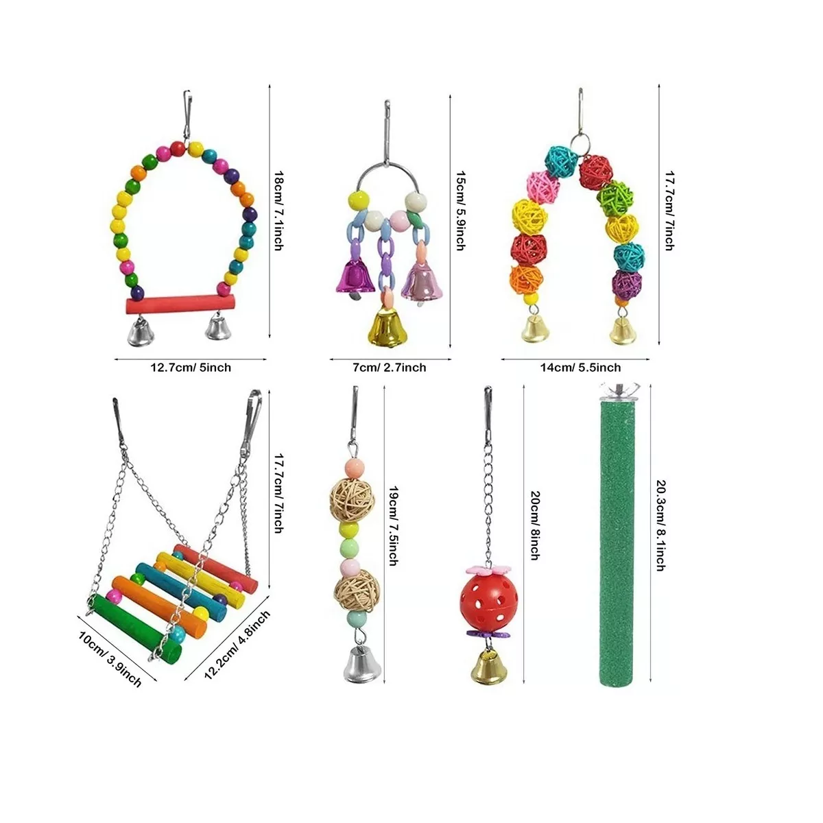 Foto 3 pulgar | Kit de Juguete para Aves 13 Piezas Eo Safe Imports Esi-9746 Multicolor