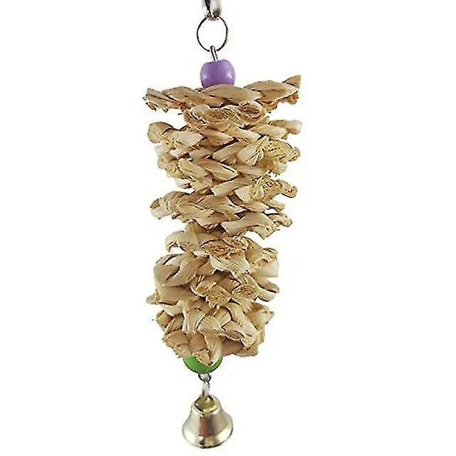 Foto 2 pulgar | Juguete Para Pájaros Y Loros Con Campana, Hierba De Madera Natural Para Jaula - Venta Internacional.