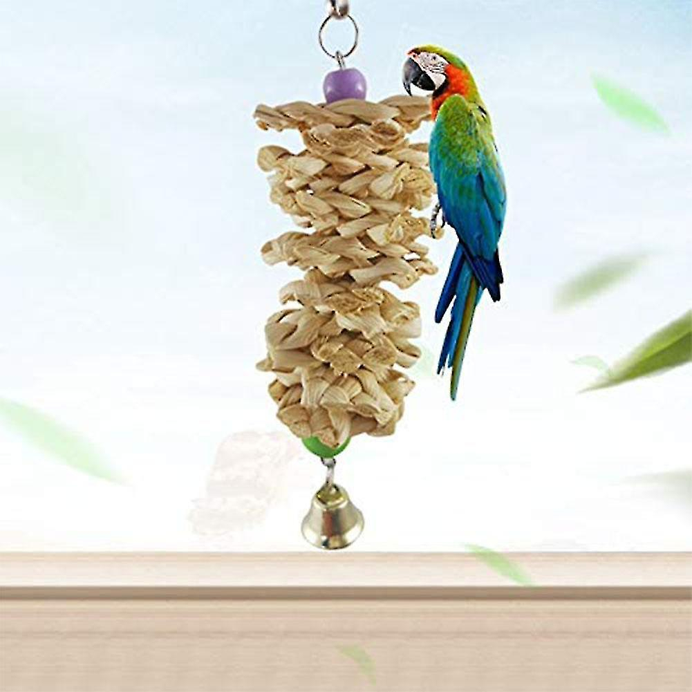 Foto 5 pulgar | Juguete Para Pájaros Y Loros Con Campana, Hierba De Madera Natural Para Jaula - Venta Internacional.