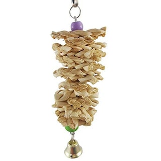 Foto 5 | Juguete Para Pájaros Y Loros Con Campana, Hierba De Madera Natural Para Jaula - Venta Internacional.