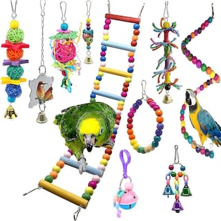Foto 1 | Juego De 10 Juguetes Bird Perch & Stand Para Loros - Huoguo - Venta Internacional.