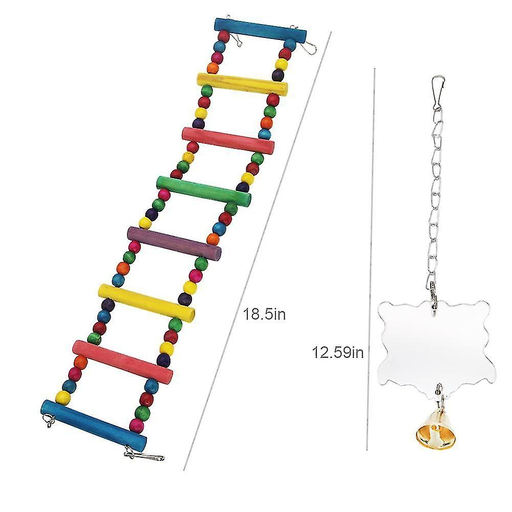 Foto 4 | Juego De 10 Juguetes Bird Perch & Stand Para Loros - Huoguo - Venta Internacional.