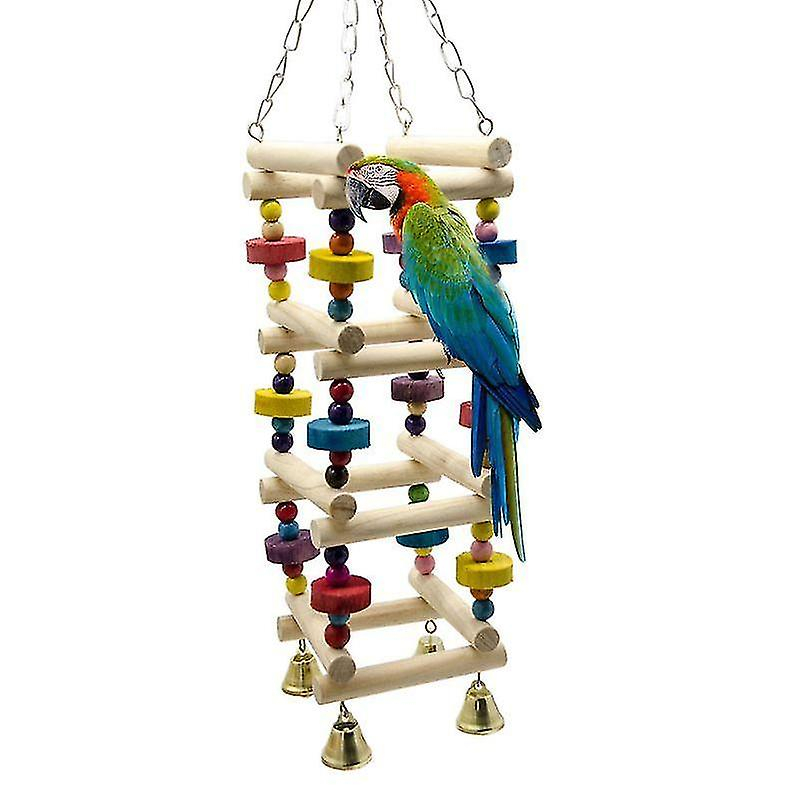 Foto 2 pulgar | Escalera Giratoria De Madera Con Forma De Loro Bird Toys Huoguo Con Campana - Venta Internacional.
