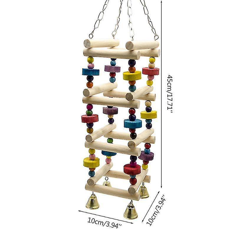 Foto 2 | Escalera Giratoria De Madera Con Forma De Loro Bird Toys Huoguo Con Campana - Venta Internacional.