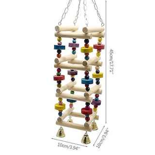 Foto 2 | Escalera Giratoria De Madera Con Forma De Loro Bird Toys Huoguo Con Campana - Venta Internacional.