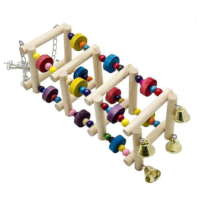 Foto 3 | Escalera Giratoria De Madera Con Forma De Loro Bird Toys Huoguo Con Campana - Venta Internacional.