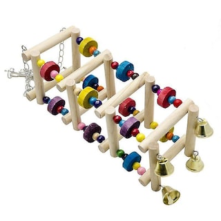 Foto 3 | Escalera Giratoria De Madera Con Forma De Loro Bird Toys Huoguo Con Campana - Venta Internacional.