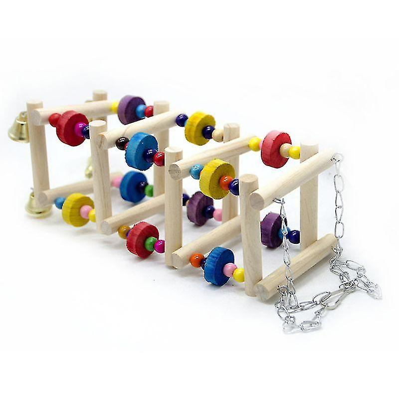 Foto 4 | Escalera Giratoria De Madera Con Forma De Loro Bird Toys Huoguo Con Campana - Venta Internacional.