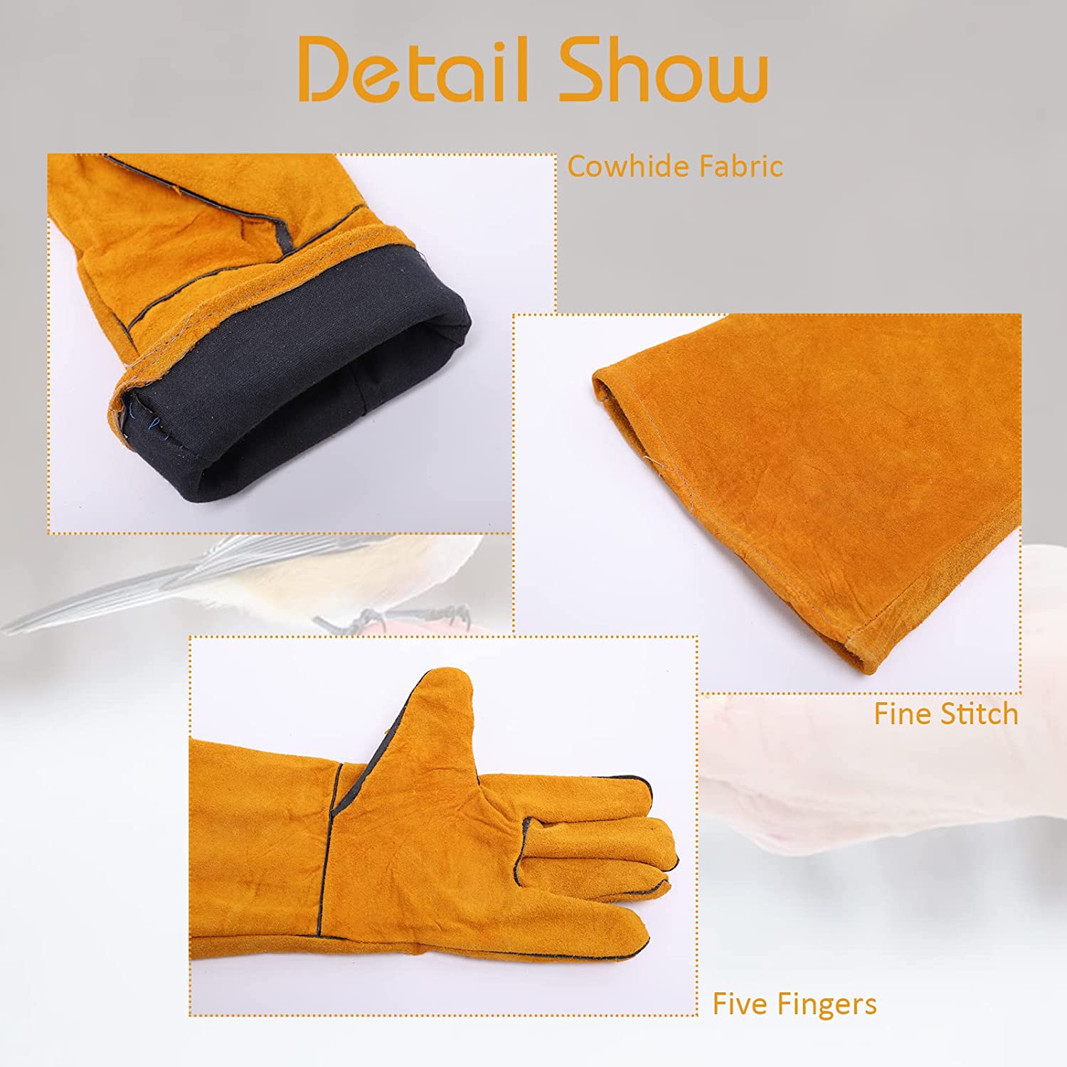 Foto 1 | Guantes Antiarañazos Y Mordeduras Para Entrenamiento De Aves Para Periquitos Cocka - Venta Internacional.