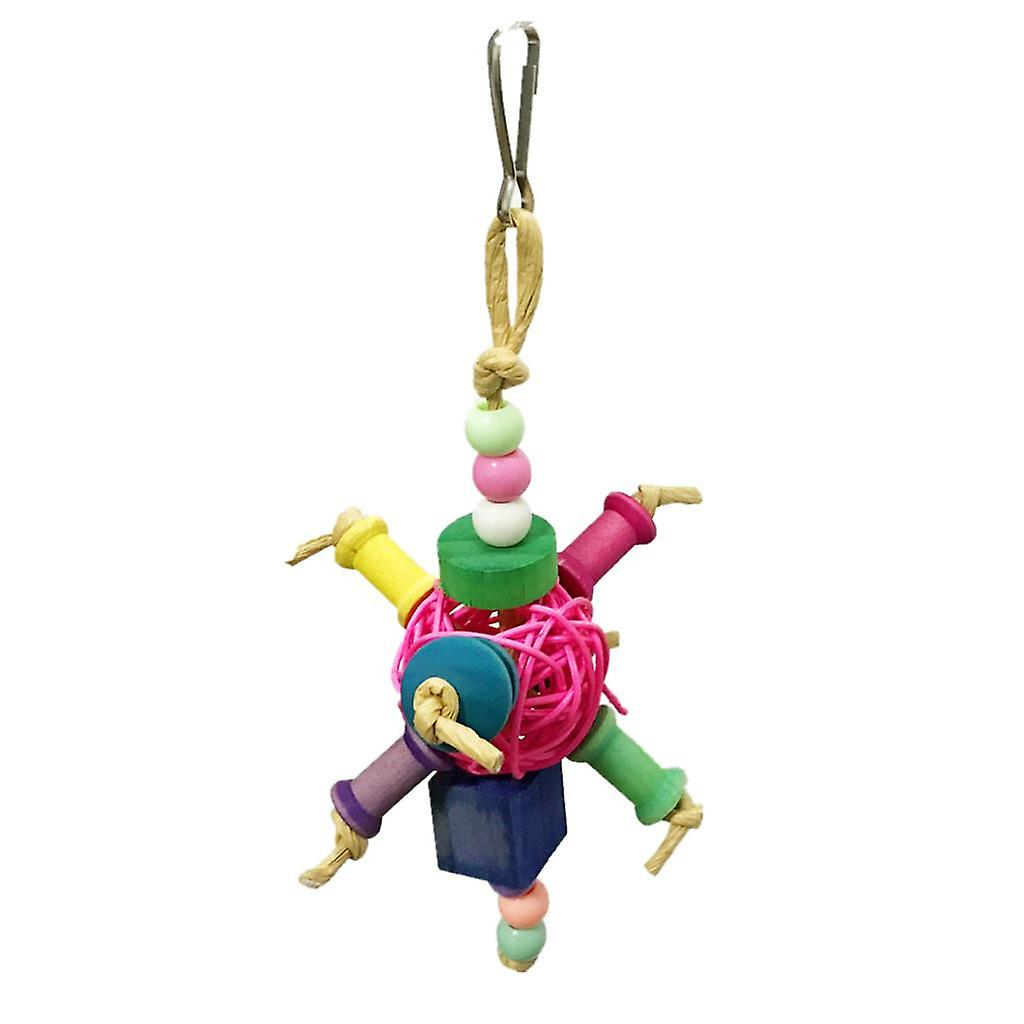Foto 4 pulgar | Juego De Juguetes Para Pájaros Loros, Campanas Colgantes, Puente De Madera Para Masticar - Venta Internacional.