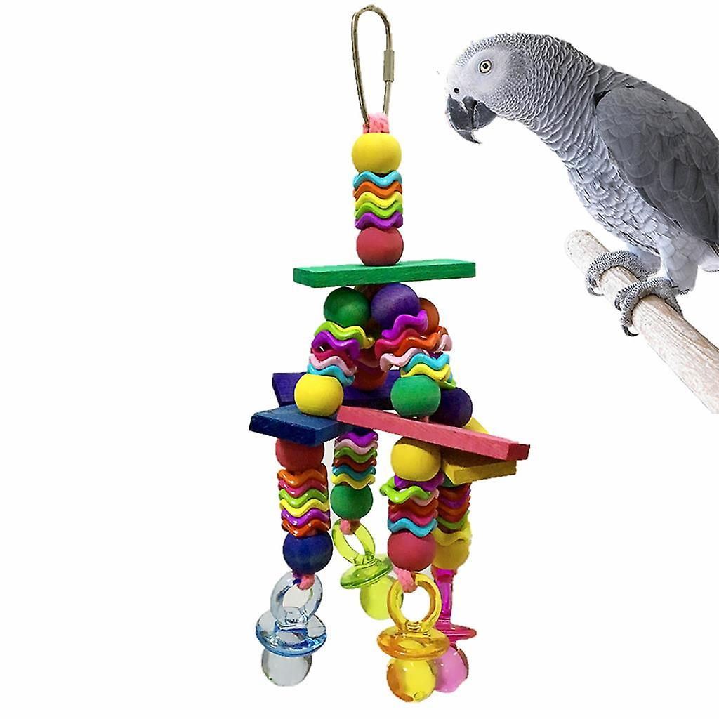 Foto 5 pulgar | Juego De Juguetes Para Pájaros Loros, Campanas Colgantes, Puente De Madera Para Masticar - Venta Internacional.