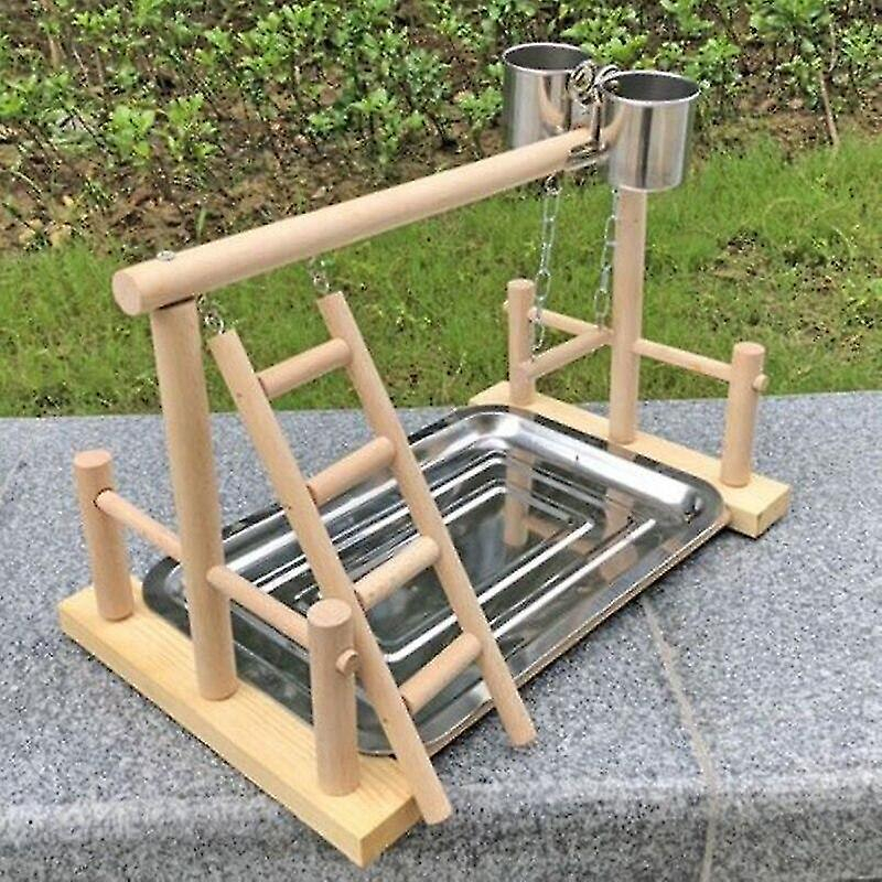 Foto 4 pulgar | Soporte Para Pájaros, Percha Para Loros Portátil De Acero Inoxidable Con Taza - Venta Internacional.
