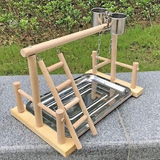 Foto 3 | Soporte Para Pájaros, Percha Para Loros Portátil De Acero Inoxidable Con Taza - Venta Internacional.