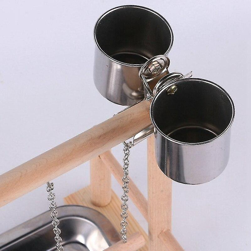 Foto 6 pulgar | Soporte Para Pájaros, Percha Para Loros Portátil De Acero Inoxidable Con Taza - Venta Internacional.