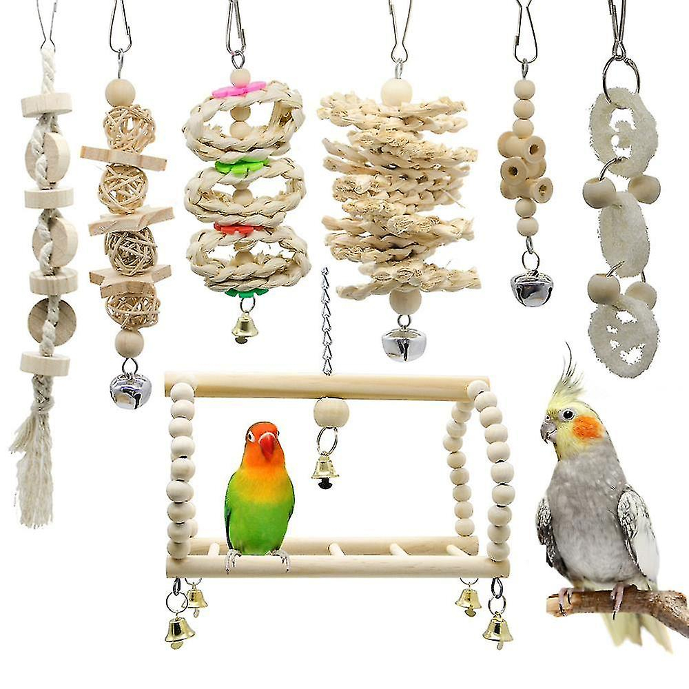 Foto 2 | Set De Juguetes Para Pájaro Cacatúa Loro Con Accesorios - Huoguo - Venta Internacional.