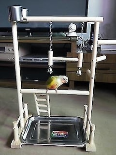 Foto 4 | Sillas De Juego Bird Toys Para Loros Con Taza, Bandeja De Madera - Venta Internacional.