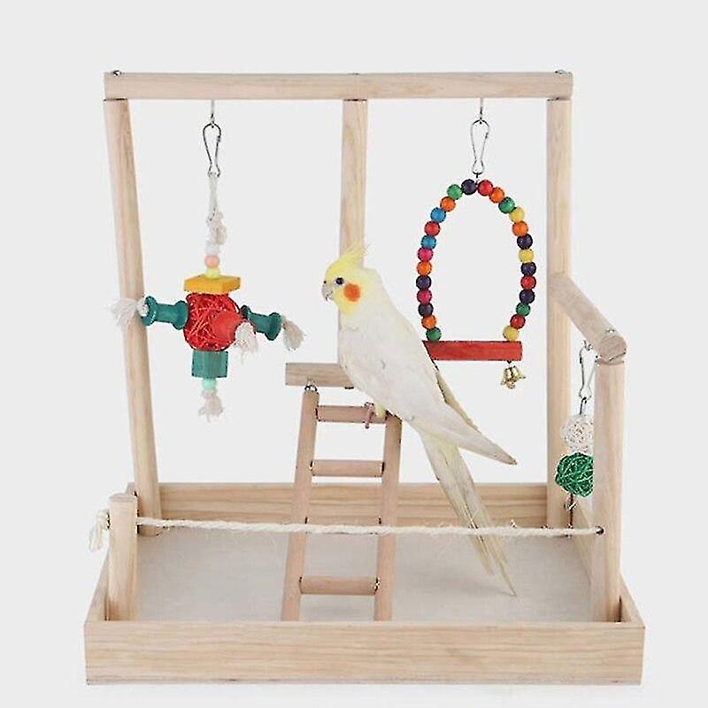 Foto 4 pulgar | Escalera De Madera Para Pájaros Huoguo Parrot, Columpio Y Escalada - Venta Internacional.