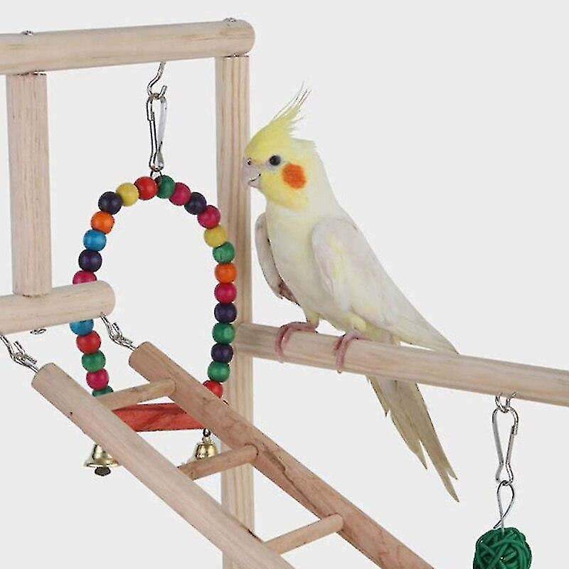 Foto 4 | Escalera De Madera Para Pájaros Huoguo Parrot, Columpio Y Escalada - Venta Internacional.