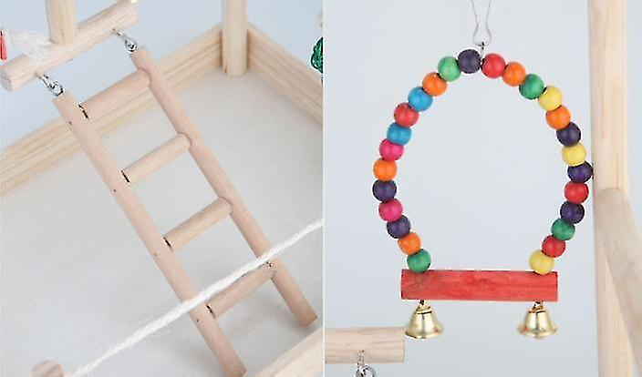 Foto 5 | Escalera De Madera Para Pájaros Huoguo Parrot, Columpio Y Escalada - Venta Internacional.