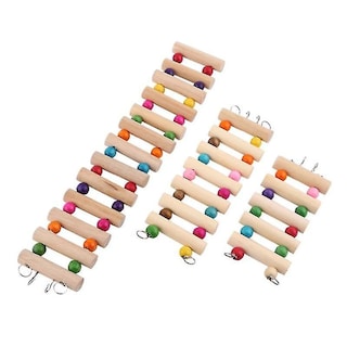Foto 2 | Escalera De Puente De Madera Toy Bird Swing Para Pájaros - Venta Internacional.