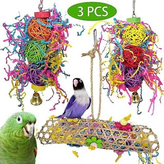 Foto 2 | Jaula Para Masticar Loros Huoguo De Bird Toys, De Cristal Tejido, Colgante, 3 Unidades - Venta Internacional.