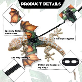 Foto 3 | Arnés Con Correa De Lagarto Para Lagarto Dragón Barbudo - Jieyou - Venta Internacional.
