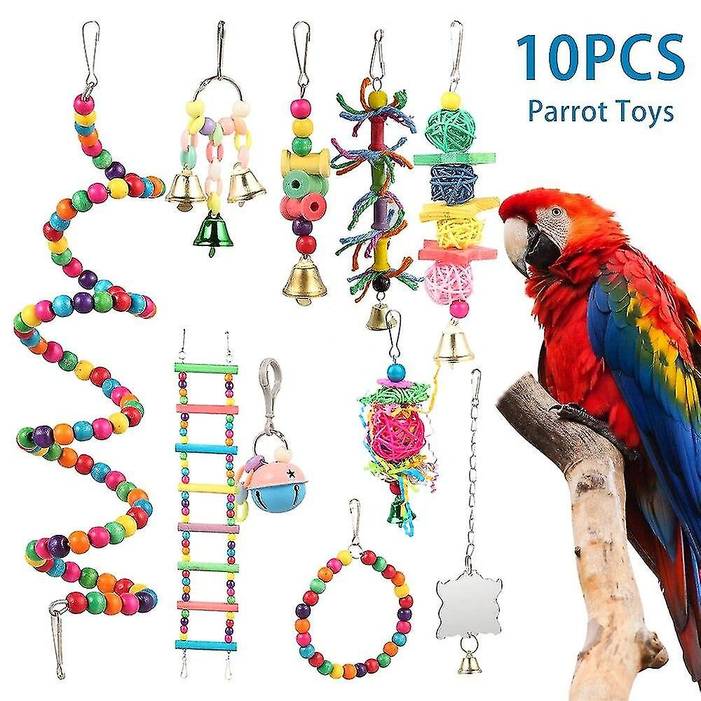 Foto 2 pulgar | Bird Toys Huoguo, 10 Paquetes De Juguetes Para Masticar Balancines, Para Loros - Venta Internacional.