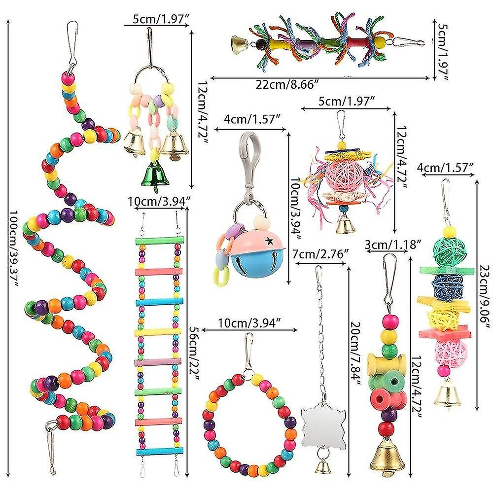 Foto 3 pulgar | Bird Toys Huoguo, 10 Paquetes De Juguetes Para Masticar Balancines, Para Loros - Venta Internacional.