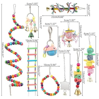 Foto 2 | Bird Toys Huoguo, 10 Paquetes De Juguetes Para Masticar Balancines, Para Loros - Venta Internacional.