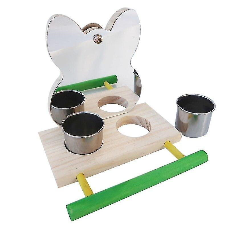 Foto 2 pulgar | Juguete Con Espejo Para Loros, Con Marcos De Alimentación De Acero Inoxidable Y Percha En Jaula Para - Venta Interna