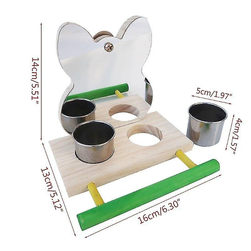 Foto 3 pulgar | Juguete Con Espejo Para Loros, Con Marcos De Alimentación De Acero Inoxidable Y Percha En Jaula Para - Venta Interna