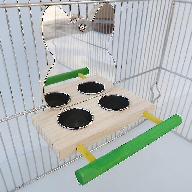 Foto 4 pulgar | Juguete Con Espejo Para Loros, Con Marcos De Alimentación De Acero Inoxidable Y Percha En Jaula Para - Venta Interna