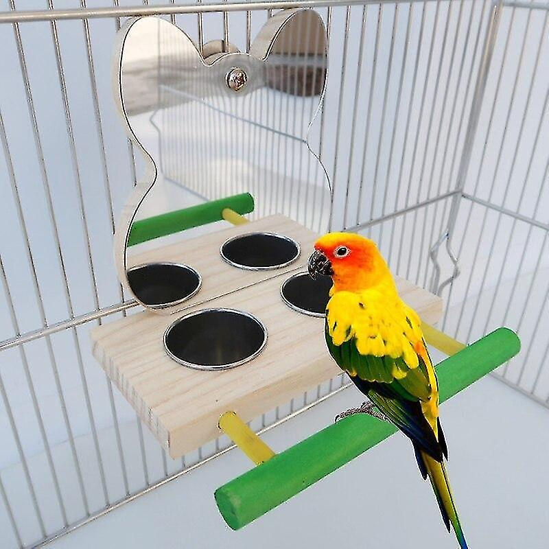 Foto 5 pulgar | Juguete Con Espejo Para Loros, Con Marcos De Alimentación De Acero Inoxidable Y Percha En Jaula Para - Venta Interna